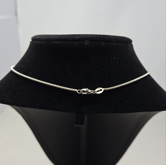 Vintage Italian 925 Sterling Silver Rope Chain Neclace 3 Circle Dangle Pendant - Picture 6 of 8